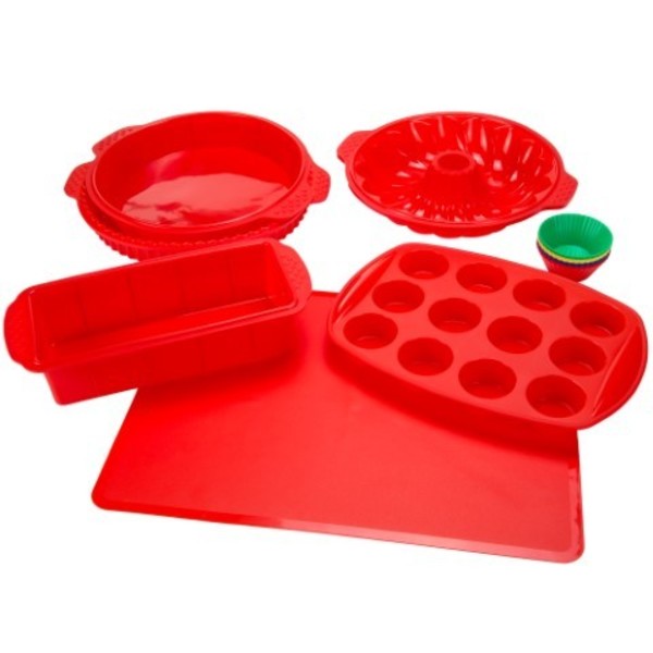 Hastings Home 18-piece Silicone Bakeware Set with Cupcake Molds, Muffin Pan, Cookie Sheet, Bundt, Baking Supplies 487639JTW
